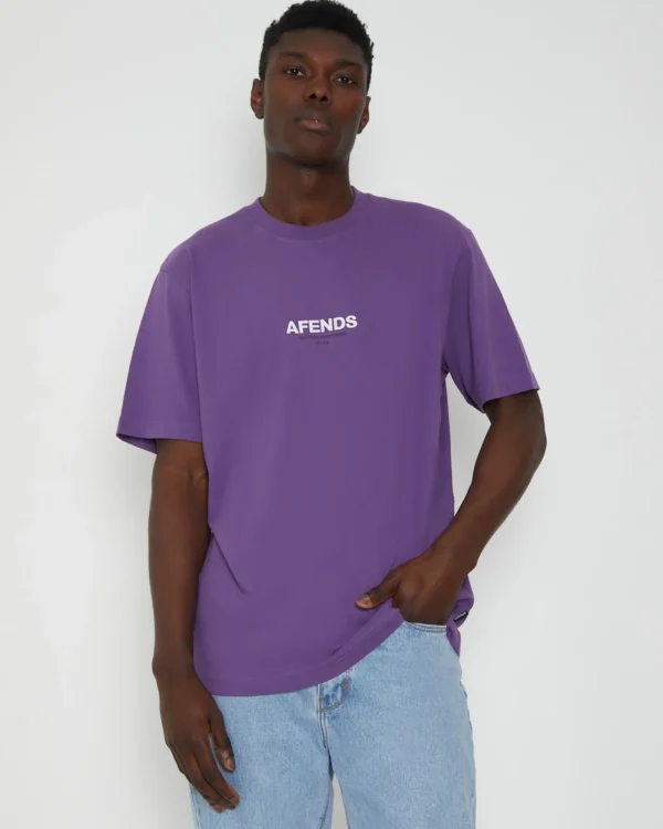 Discount AFENDS Vinyl Retro Fit Short Sleeve T-Shirt In Faded Purple