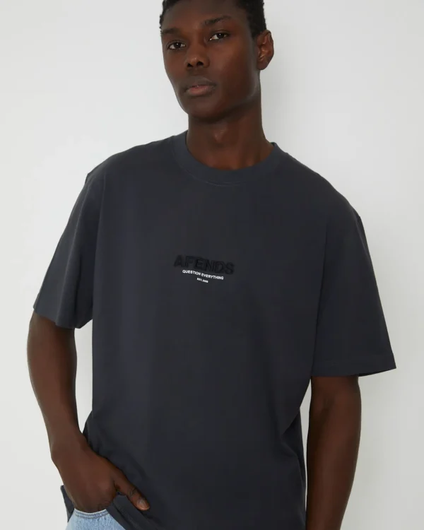 Hot AFENDS Vinyl Retro Fit Short Sleeve T-Shirt In Charcoal Grey