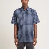 Clearance FORMER Vivian Short Sleeve Shirt Navy Check