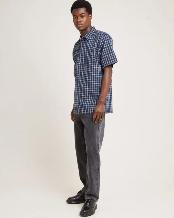 Clearance FORMER Vivian Short Sleeve Shirt Navy Check