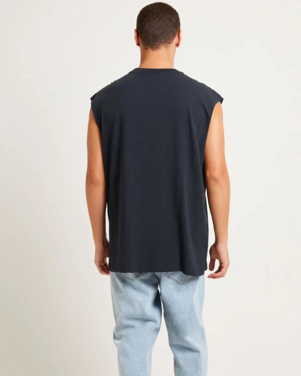 Flash Sale MITCHELL & NESS Vs Muscle Top In Faded Black