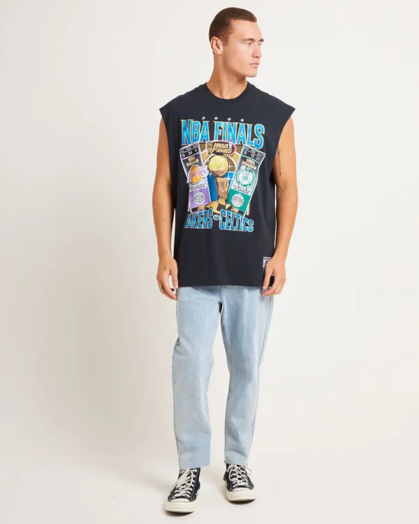 Flash Sale MITCHELL & NESS Vs Muscle Top In Faded Black