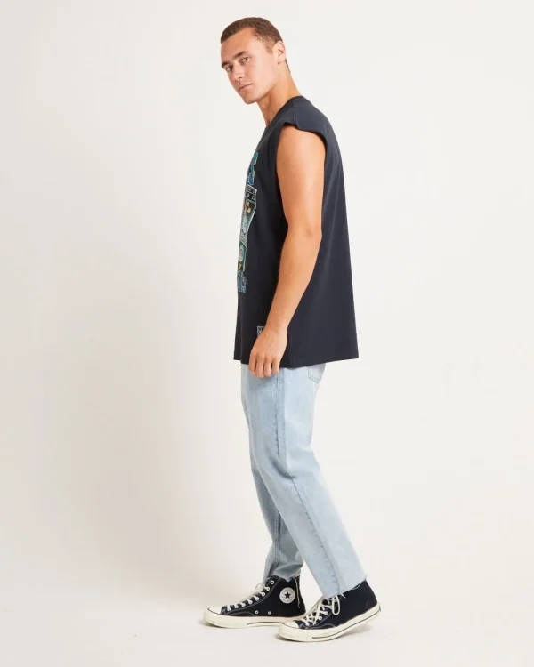 Flash Sale MITCHELL & NESS Vs Muscle Top In Faded Black