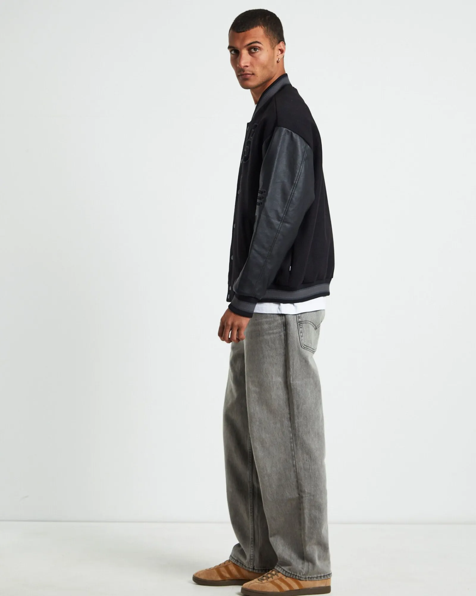 world_series_letterman_ja_3.webp Clearance SPENCER PROJECT World Series Letterman Jacket Black