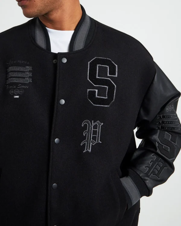 Clearance SPENCER PROJECT World Series Letterman Jacket Black