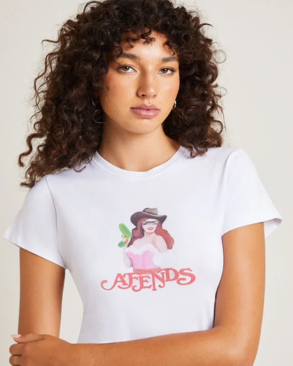 New AFENDS Worlds Above Recycled Baby Tee White