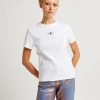 Best CALVIN KLEIN Woven Label Rib Regular Tee White