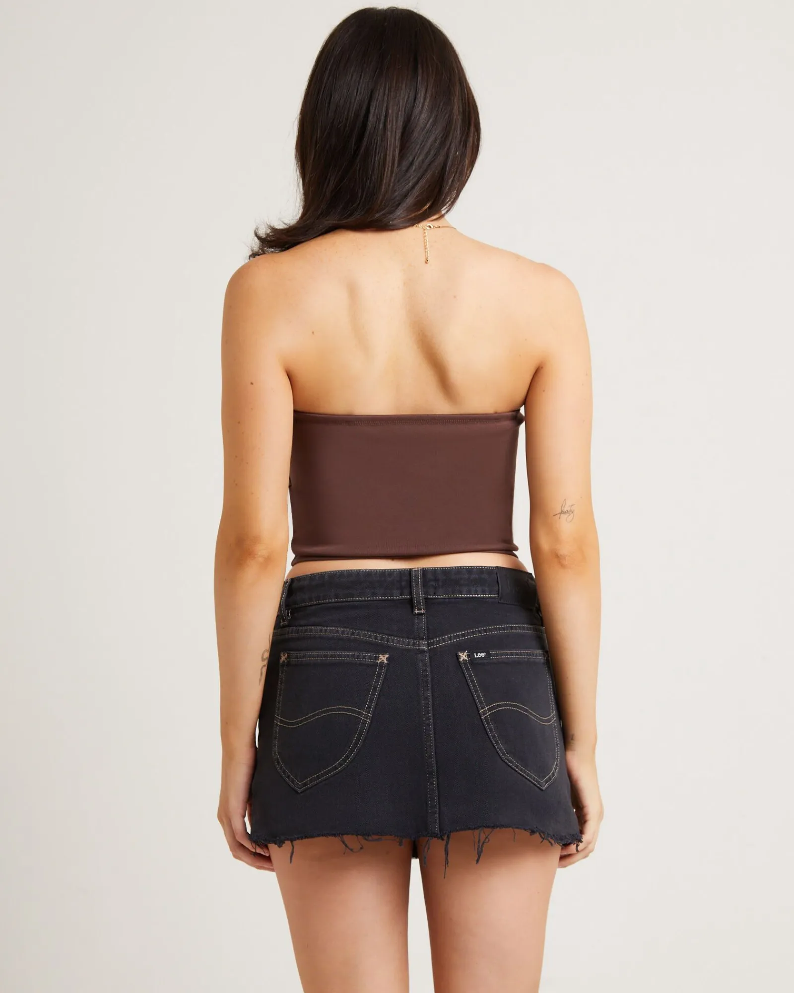 yardage_bandeau_top_in_br_1.webp Shop VON DUTCH Yardage Bandeau Top In Brown