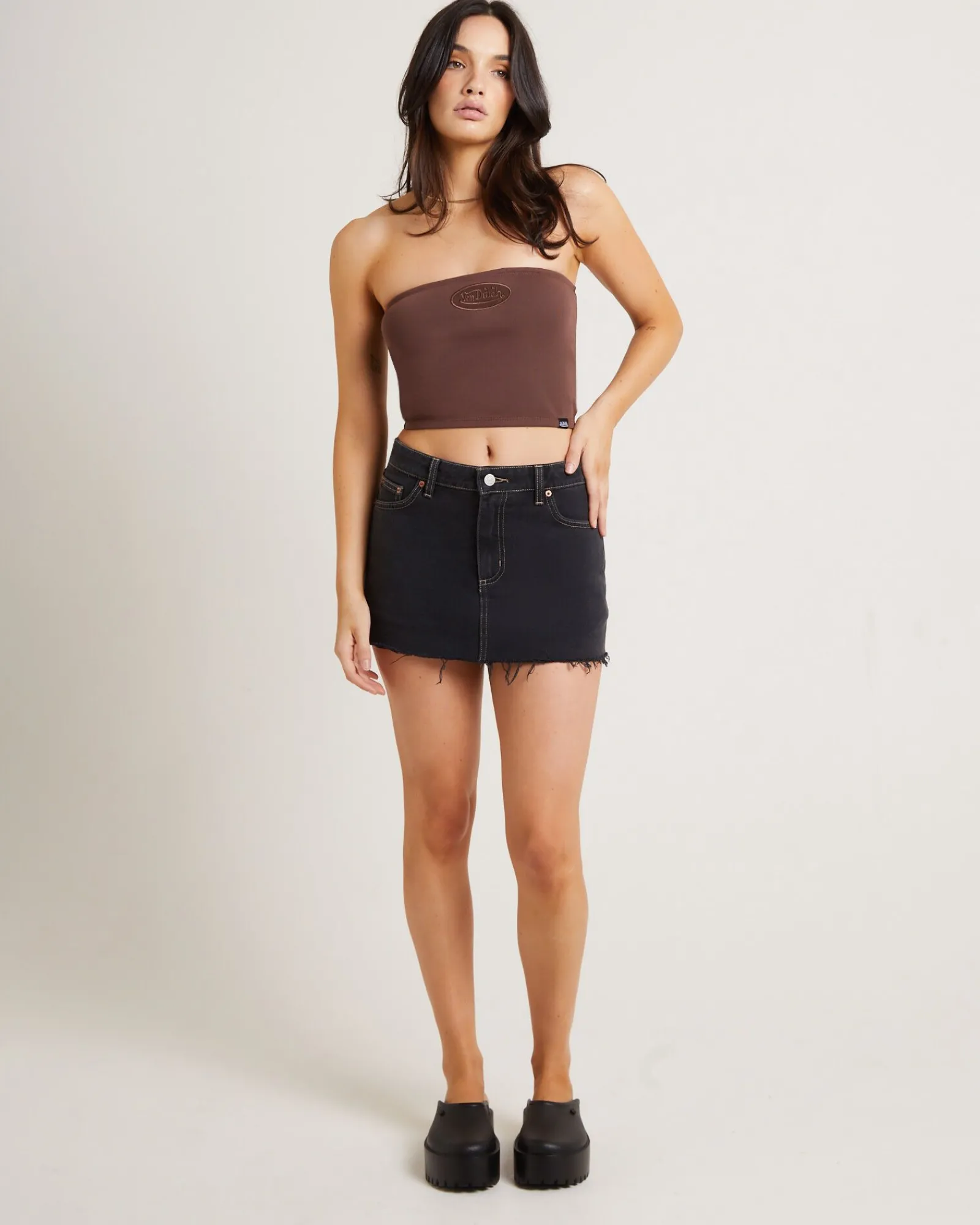 yardage_bandeau_top_in_br_2.webp Shop VON DUTCH Yardage Bandeau Top In Brown