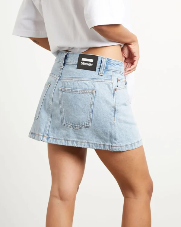 Cheap DR DENIM Ziggy Denim Mini Skirt In Stream Light Retro